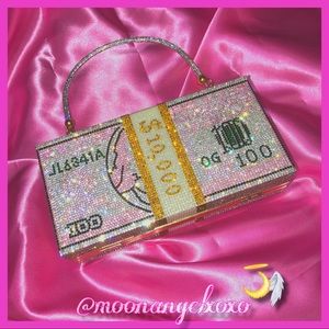 💸💖MONEY TALKS Pink Bling Purse💖💸